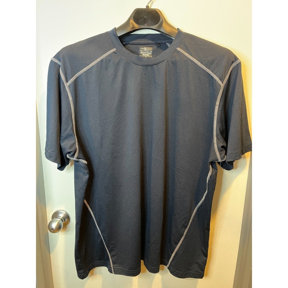 Rivers End Sport Coolmatrix Mens 2XL Navy Blue Short Sleeve Performance Tee